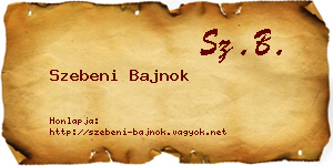 Szebeni Bajnok névjegykártya